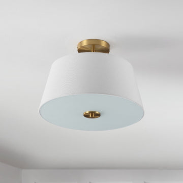 Isabella 15" Modern Midcentury Iron LED Semi Flush Mount - JONATHAN Y
